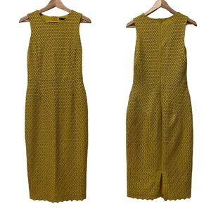 Zara Basic Mustard Yellow Crochet Slim Summer Dress sz Medium